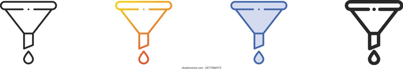 cone icon.Thin Linear, Gradient, Blue Stroke and bold Style Design Isolated On White Background