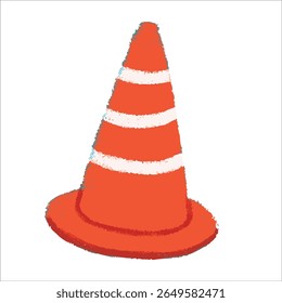 Cone Illustration with crayon style editable for cards, poster decorations, t-shirt prints, stickers, icons and others