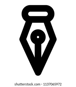 Cone like shape with small hole and line inside attached to a circular edge, this is nib icon