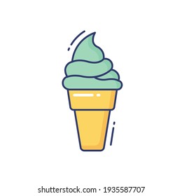 Cone Line Icon Isolated On White Background
