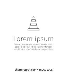 Cone. Line icon. Vector sign.