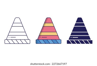 Cone line and solid illustration line and solid illustration icon