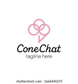 cone logo vector pink sweet illustration 