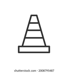 Cone minimal line icon. Web stroke symbol design. Cone sign isolated on a white background. Premium line icon.