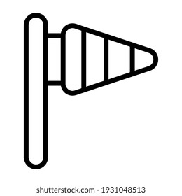 A cone mounted on a mast showcasing windsock outline icon