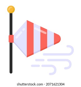 A cone mounted on a mast showcasing windbag icon