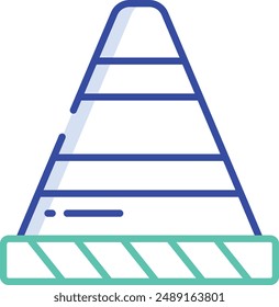Cone outline color vector illustration