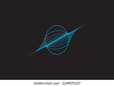 
Patrón de cono en azul neón sobre fondo negro