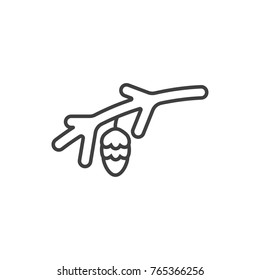 Cone pine branch line icon.