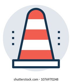 
A cone placed on a construction site called hazard cone
