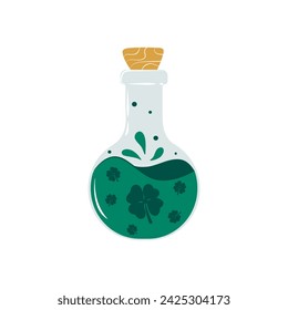 Cone with a potion of good luck. St. Patrick's Day concept