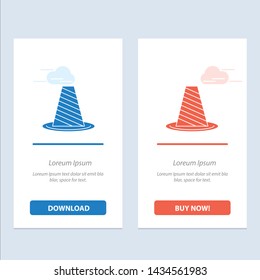 Cone, Protection, Road, Roadblock, Stop, Warning  Blue and Red Download and Buy Now web Widget Card Template