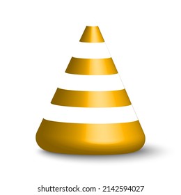 Cone pyramid in 3d style. Design element. Vector illustration. stock image.