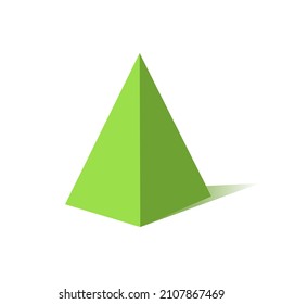  Cono, pirámide con sombra. Cifras geométricas. Ilustración del vector aislada en fondo blanco