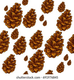 Cone repeat pattern, vector illustration isolated on white background