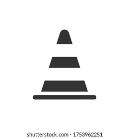 cone road black icon vector isolated on white