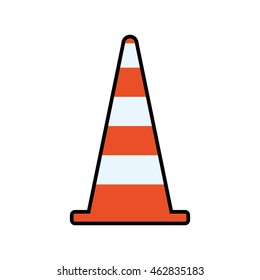 cone road sign warning construction icon. Isolated and flat illustration. Vector graphic