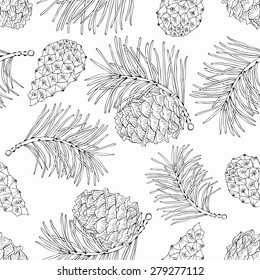 Cone seamless pattern. Vector illustration.