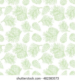 Cone seamless pattern. Vector illustration.