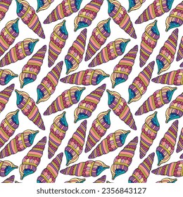 Cone seashell, marine vector illustrations