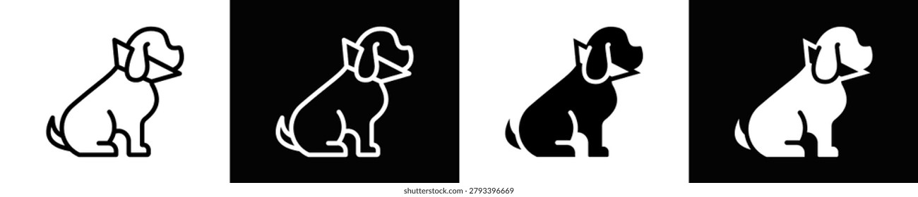 Cone Of Shame icon set White And Black Background Style