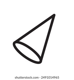 Cone shape 3D icon Black line art vector logo
