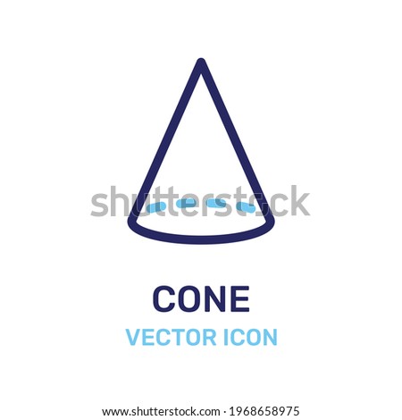 Cone shape 3D icon isolated