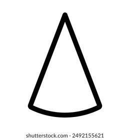Cone shape 3D icon linear logo mark in black and white