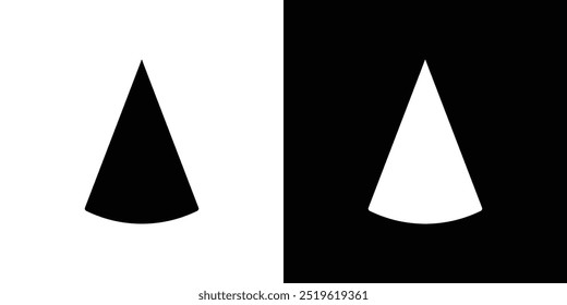 Logotipo linear de ícone 3D de forma de cone isolado