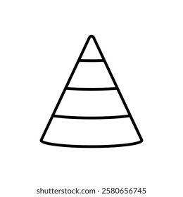 Cone shape 3D icon Vector logo set flat
