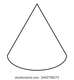 Cone shape, black and white vector illustration isolated on white background