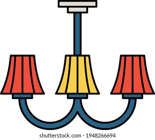 Cone Shaped Chandelier Concept, Decorative Ceiling Hanging Light Vector  Icon Design, Interior design Symbol, Home Office decoration Sign, Residential and Commercial Decor Elements stock illustration