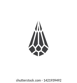 Cone shaped diamond vector icon. Crystal stone filled flat sign for mobile concept and web design. Brilliant, gemstone glyph icon. Symbol, logo illustration. Vector graphics