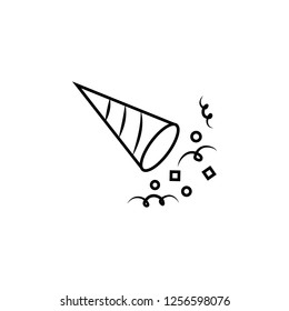cone shaped hat line style icon. Element of birthday party in dusk style icon for mobile concept and web apps. Thin line cone shaped hat icon can be used for web and mobile