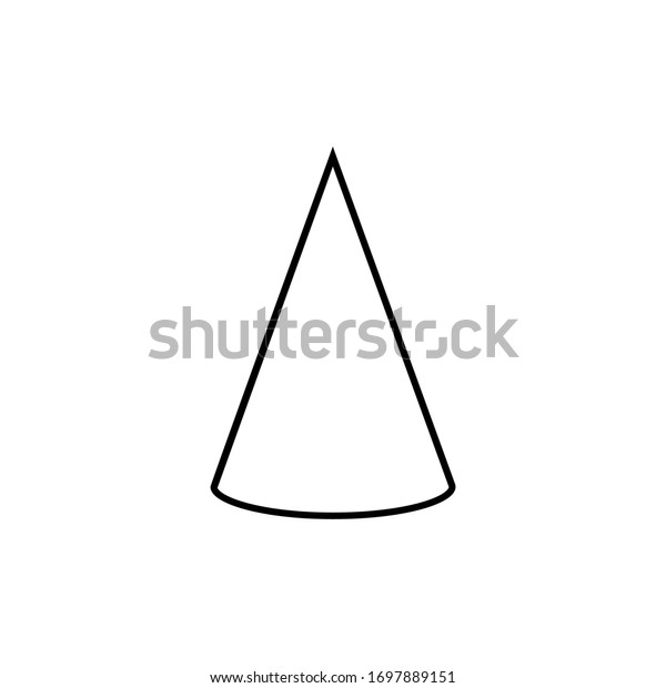 Cone sign.\
Simple geometric shapes for kids\
sign.