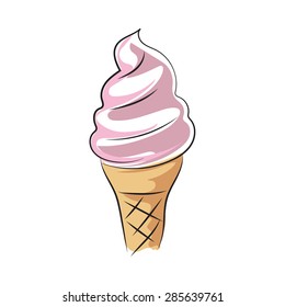 Cone Sketchy Colored Vector Icon