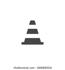 Cone Street Icon Black and White Vector Graphic