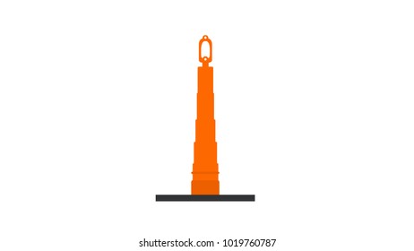 Cone street isolated vector illustration