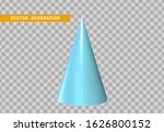 Cone is three-dimensional geometric shape isolated blue color. 3d objects vector illustration