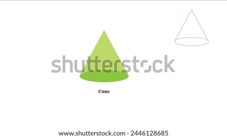 A cone is a three-dimensional geometric shape that tapers smoothly from a flat base (frequently, though not necessarily, circular) to a point called the apex or vertex.