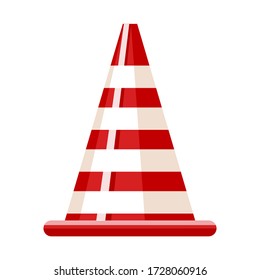icono de tráfico de cono aislado en fondo blanco. Cono de construcción de estilo plano. Ilustración del vector