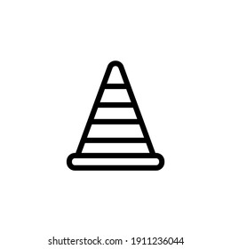 Cone Traffic Vector Line Icon