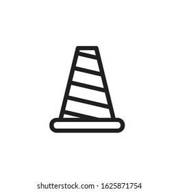 Cone Trendy Flat Icon Design Building and Construction Theme