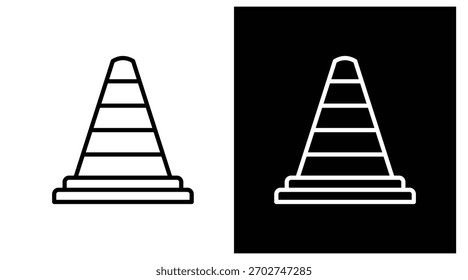 Versión de cono de dos tonos en fondo blanco y negro