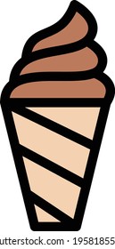 cone vector color line icon