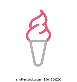 cone vector colour line icon 