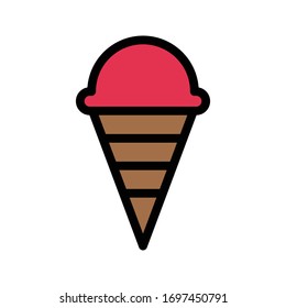 cone vector flat color icon 