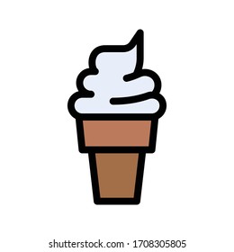 cone vector flat color icon 