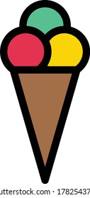 cone vector flat color icon 