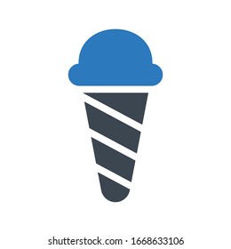 cone vector glyph color icon 